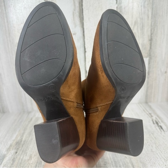 Nine West Neva Women's Ankle Boots Medium Brown Fabric #499 - Picture 10 of 13